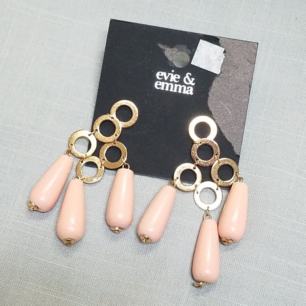5/$5 Evie & Emma Belk Exclusive Pink and Gold Earrings